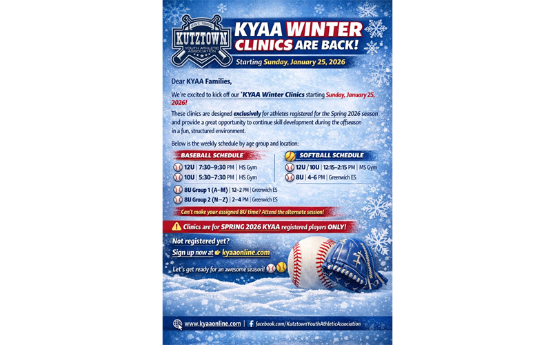 KYAA SUNDAY WINTER CLINICS ARE BACK!