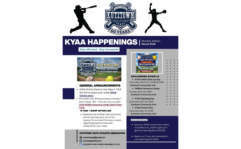 KYAA HAPPENINGS - MARCH 2026